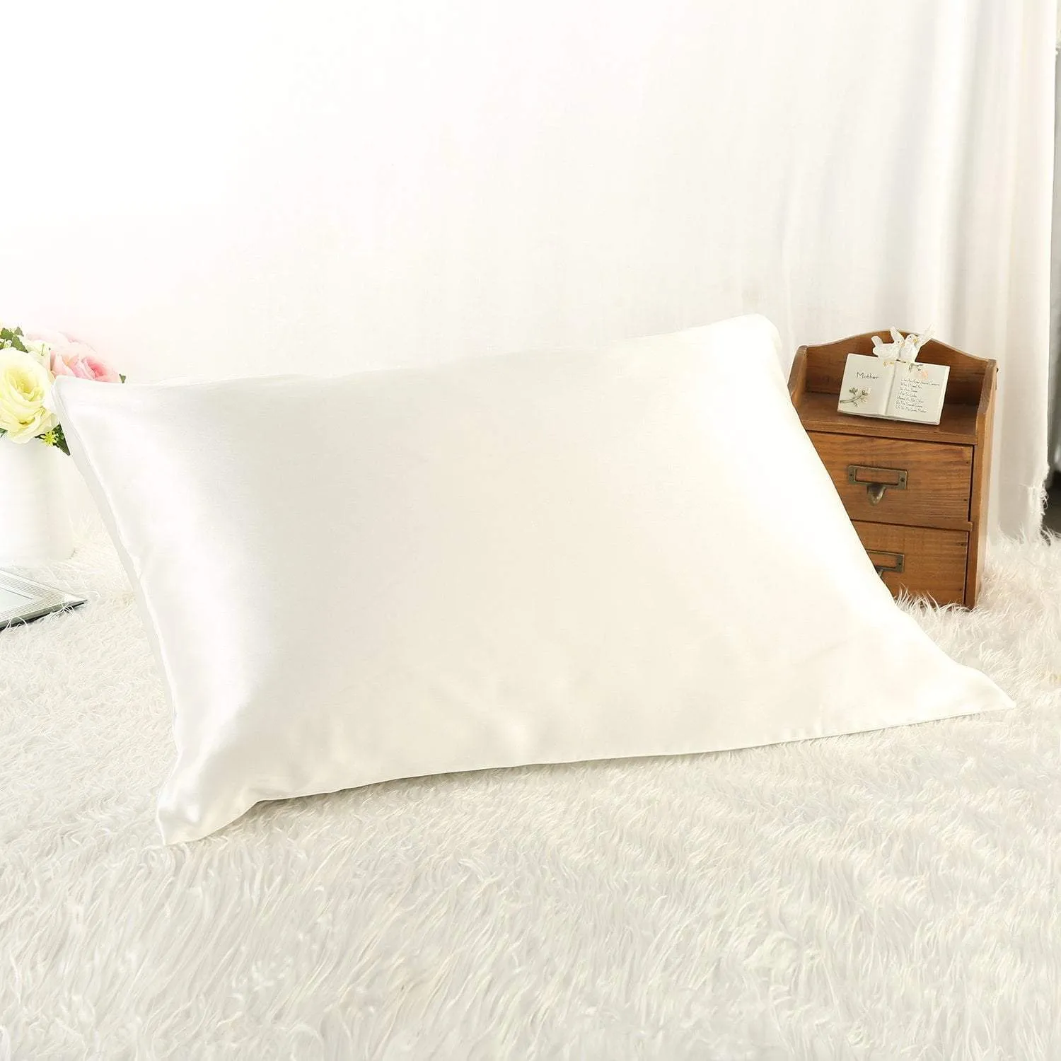 100% Silk Pillowcase White Color PC09