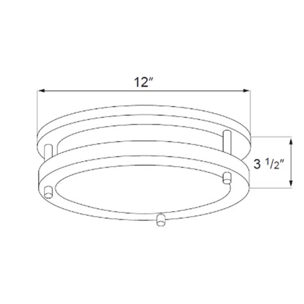 12-in 16W LED Round Ceiling Fixture Double Band 1394LM 3000K Brush Nickel Finish