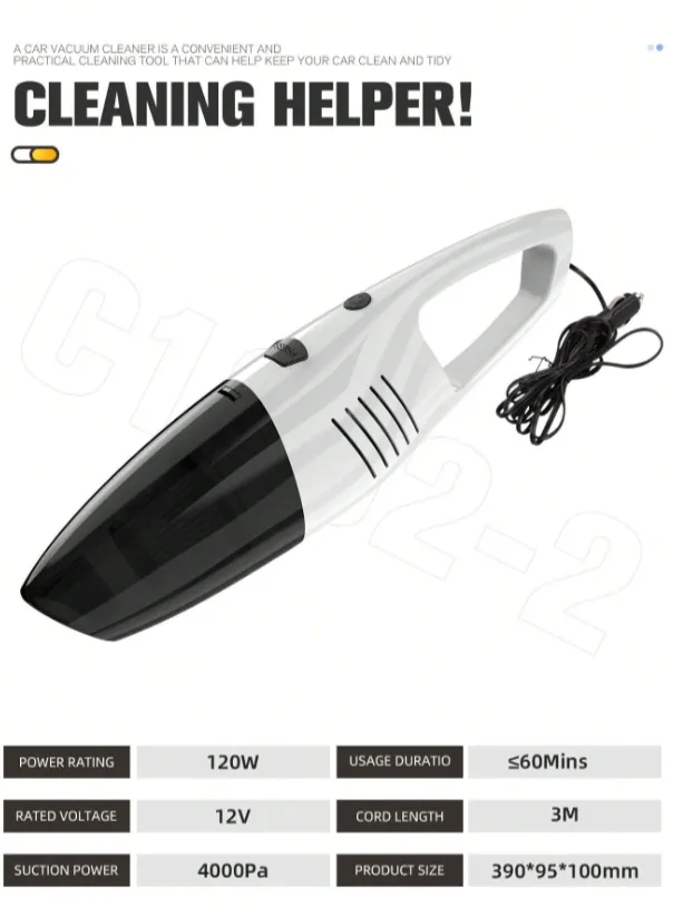 120W Handheld Car Vacuum Cleaner Hlqp-002