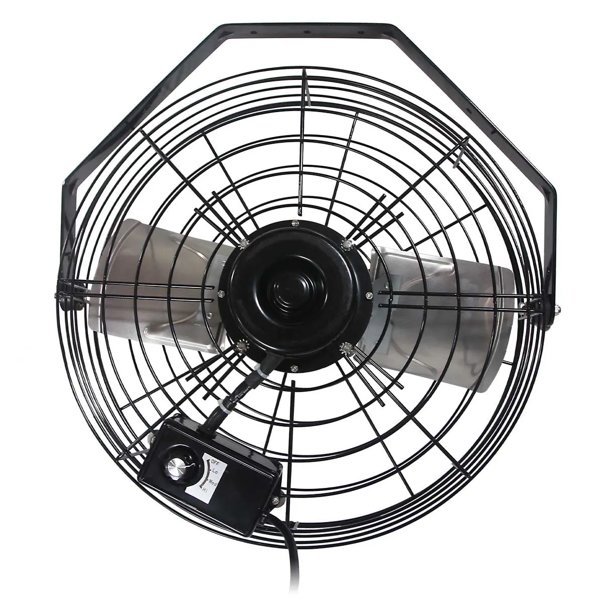 18 In. 3-Speed Tilting Wall Mount Fan with Wide Guard for Heavy-Duty Use