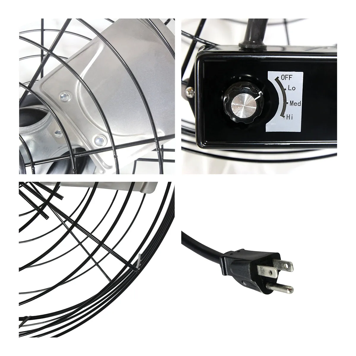 18 In. 3-Speed Tilting Wall Mount Fan with Wide Guard for Heavy-Duty Use