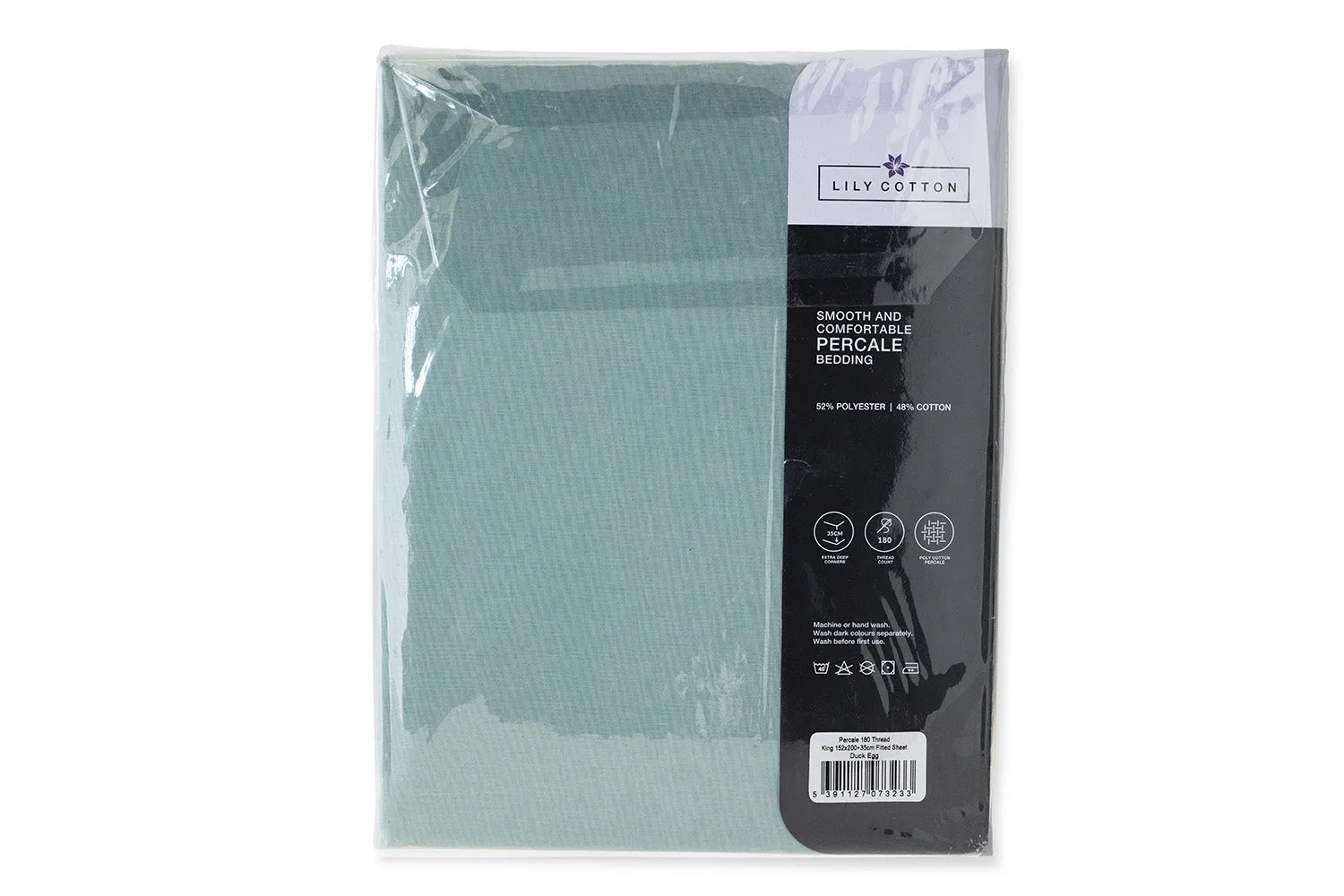 180 Thread Count Fitted Sheet | Duck Egg | Double