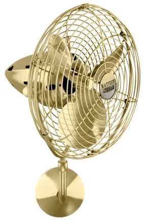 19" Wall Fan from the Bruna Parede Collection in Brushed Brass Finish by Matthews Fan Company