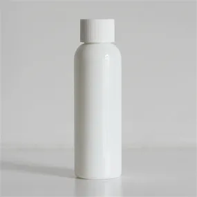 2 oz White PET Bullet Bottle with 20-410 White Ribbed Cap