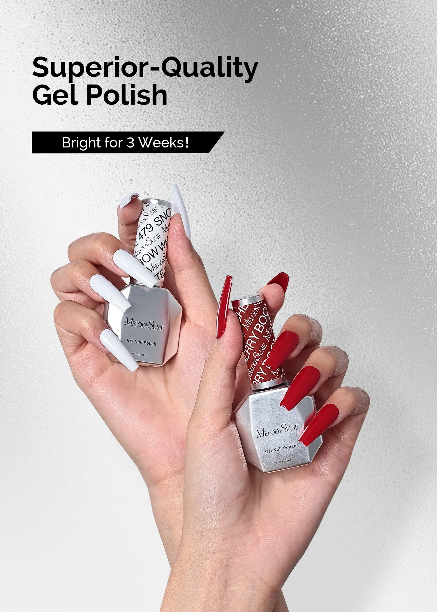 2 Pack 15ml Gel Nail Polish (Red and White)