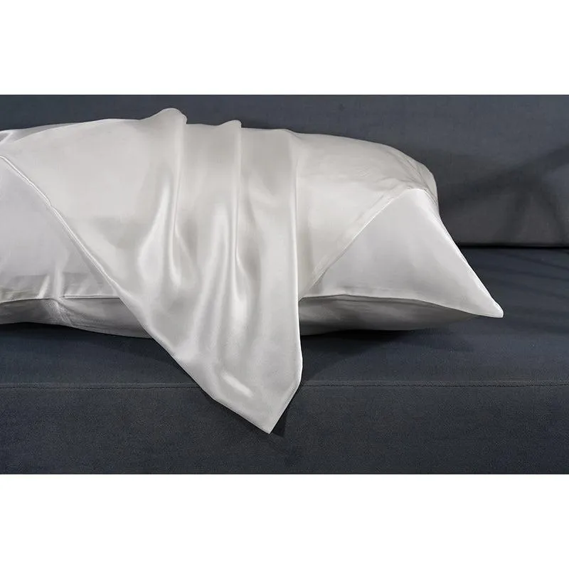 22 Momme silk pillowcase - Queen - Hidden Zip - White