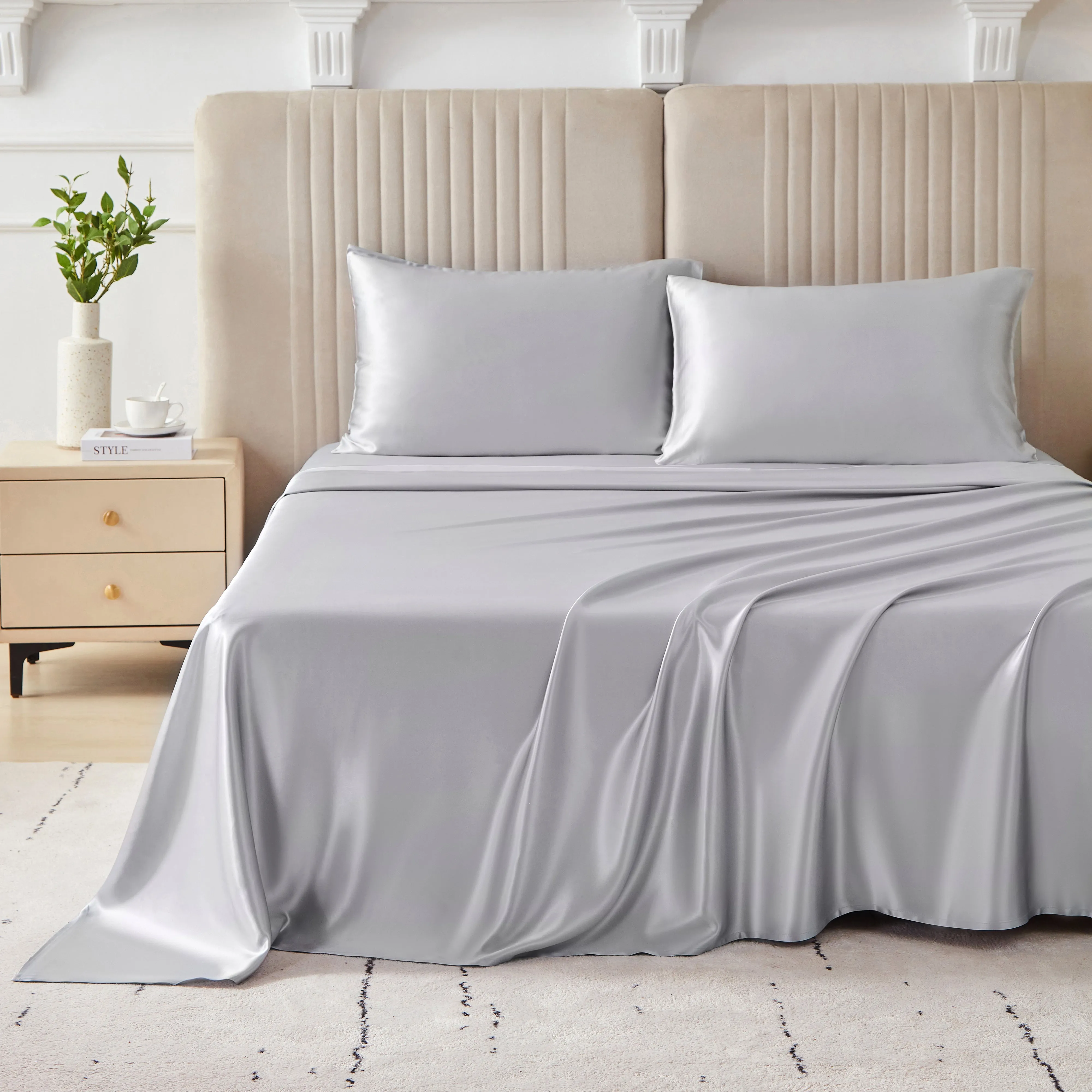 22 Momme Silk Sheet Set - Silver