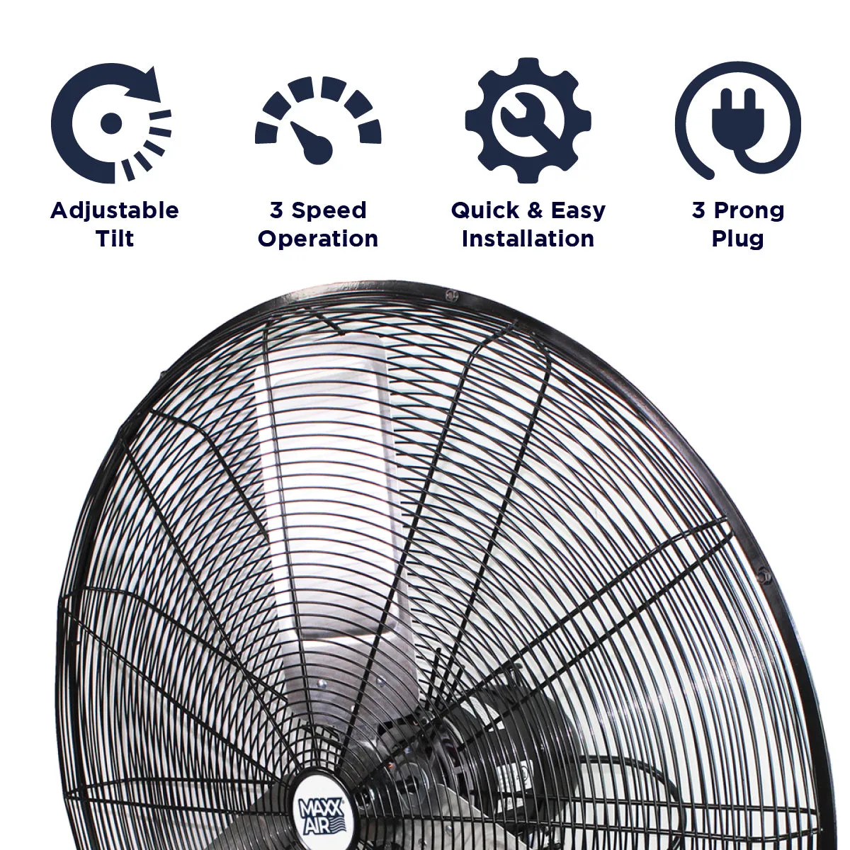 30 In. 3-Speed Tilting Wall Mount Fan