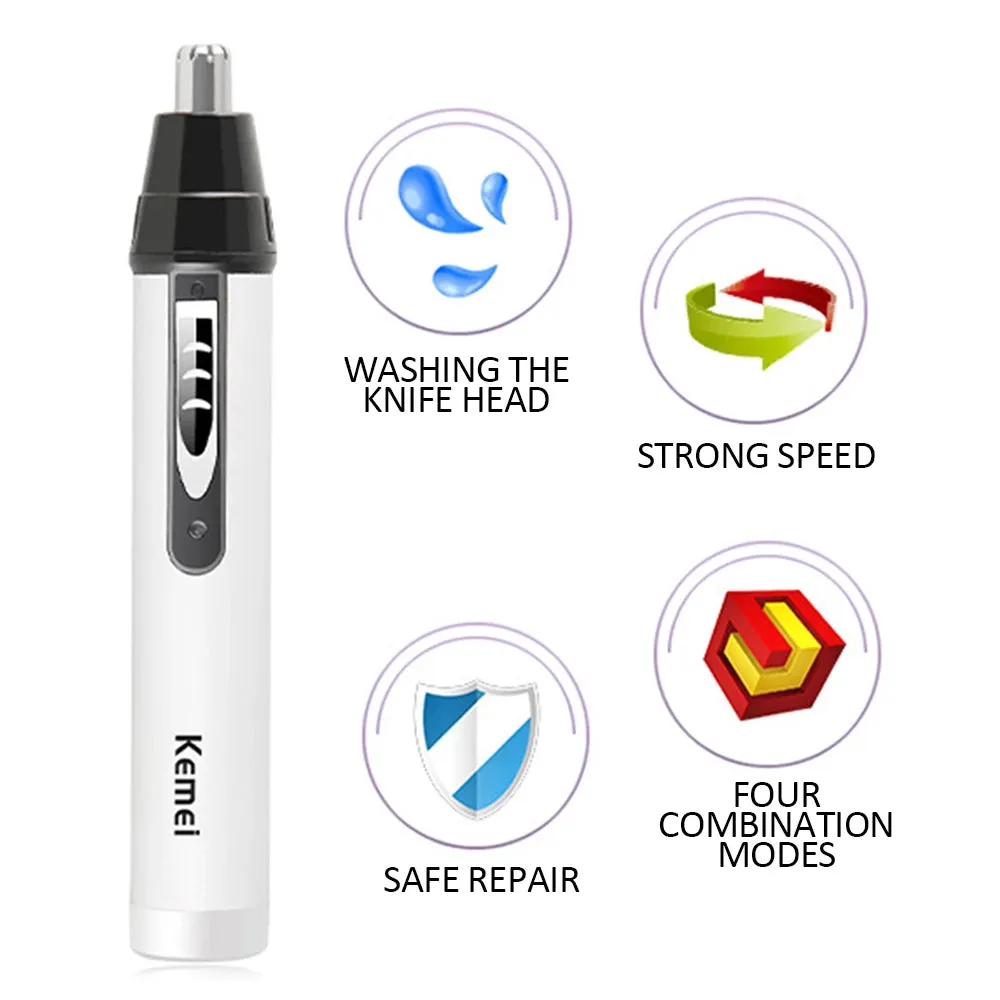 4 in1 Electric Nose Ear Trimmer Nasal Hair Cut Clipper Unisex Hair Removal Eyebrow Trimer Beard Shaving Machine Scissors Razor