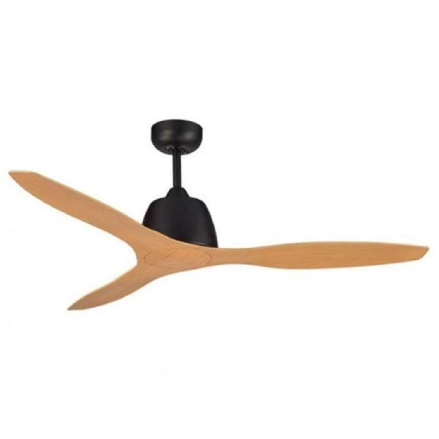 48" Elite Ceiling Fan AC in Matt Black and Bamboo Blades