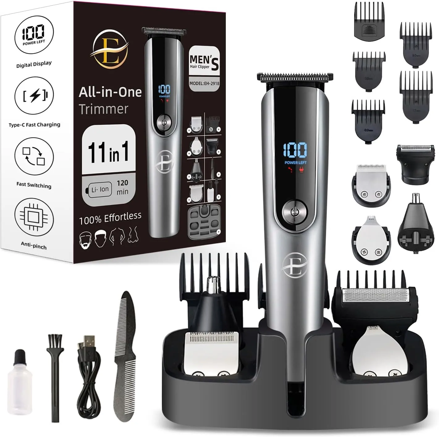 5-In-1 Electric Shaver Trimmer with LCD Display