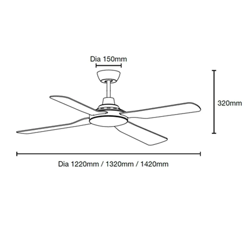 56" Discovery II AC Ceiling Fan Black, White MDF144M, MDF144W Martec Lighting