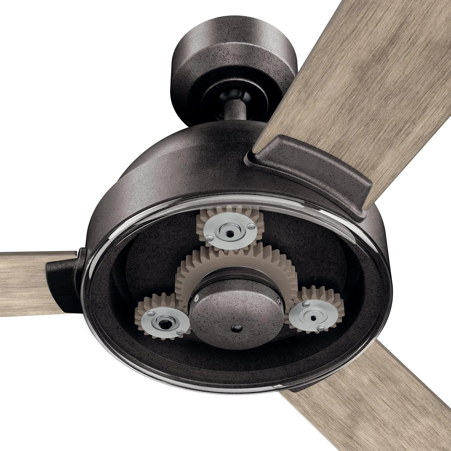 60"Ceiling Fan from the Pinion Collection in Anvil Iron Finish by Kichler