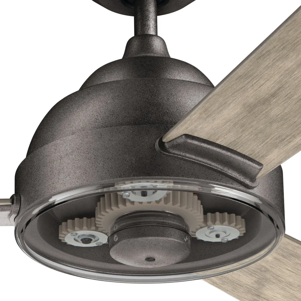 60"Ceiling Fan from the Pinion Collection in Anvil Iron Finish by Kichler