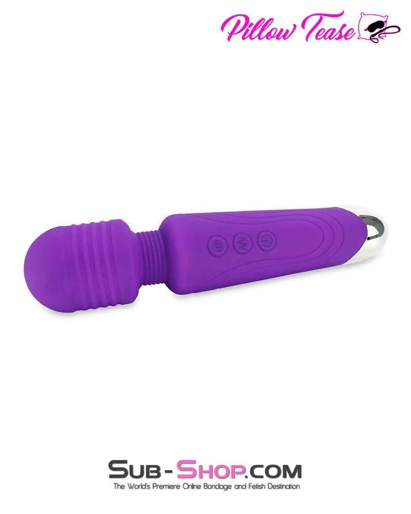 7386M      20 Function Purple Silicone Waterproof Rechargeable Wand Massager