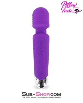 7386M      20 Function Purple Silicone Waterproof Rechargeable Wand Massager