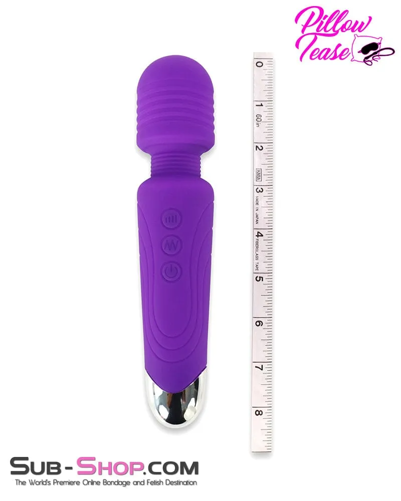 7386M      20 Function Purple Silicone Waterproof Rechargeable Wand Massager