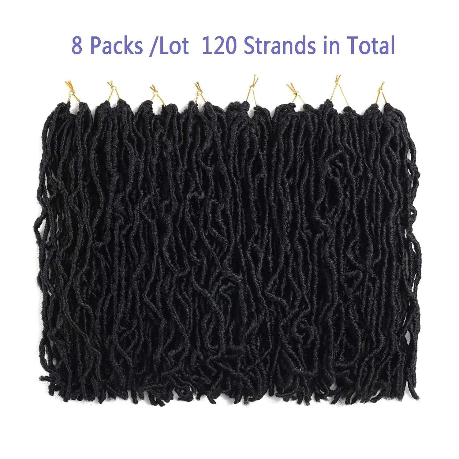 8 Packs Short Faux Locs Crochet Hair - 120 Strands