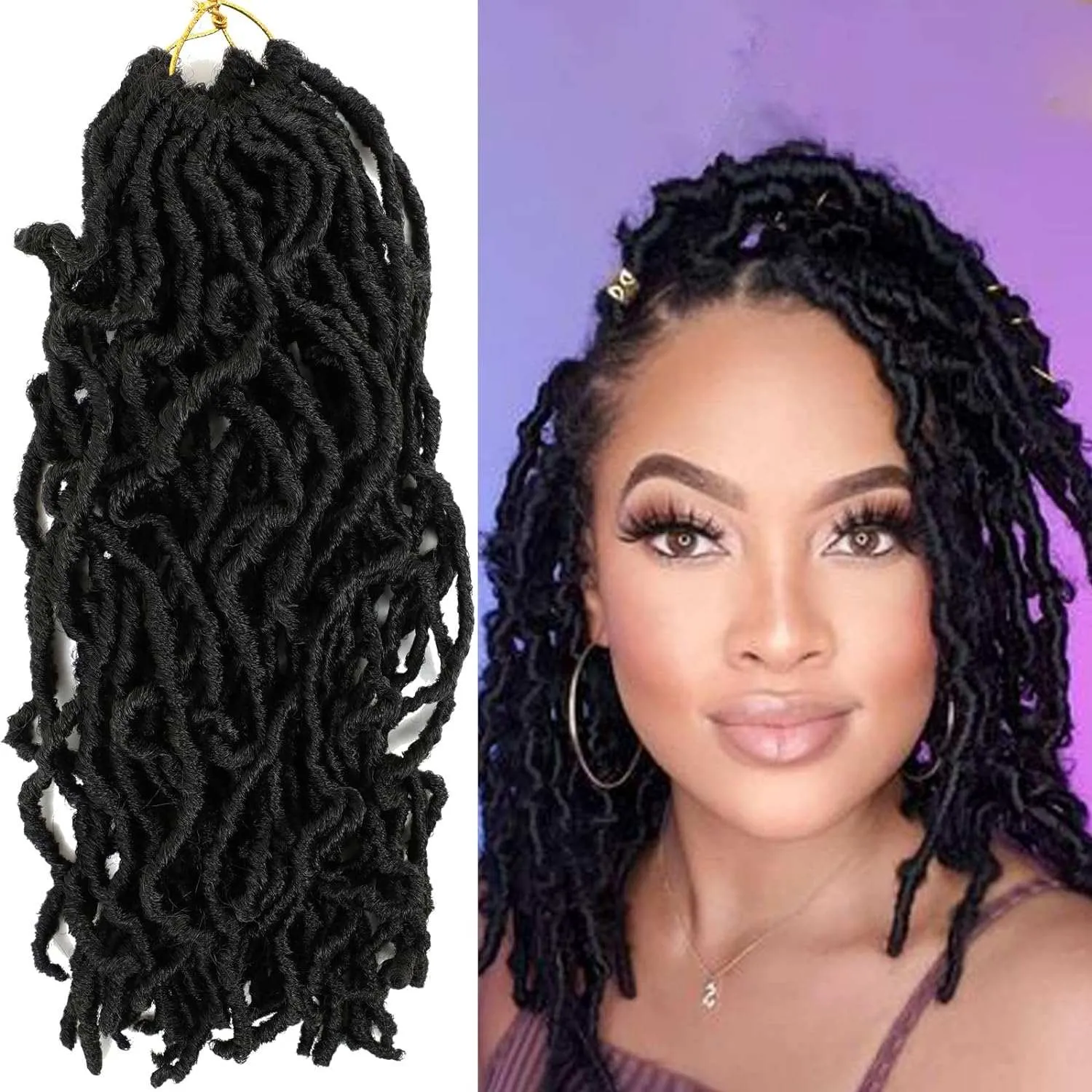 8 Packs Short Faux Locs Crochet Hair - 120 Strands