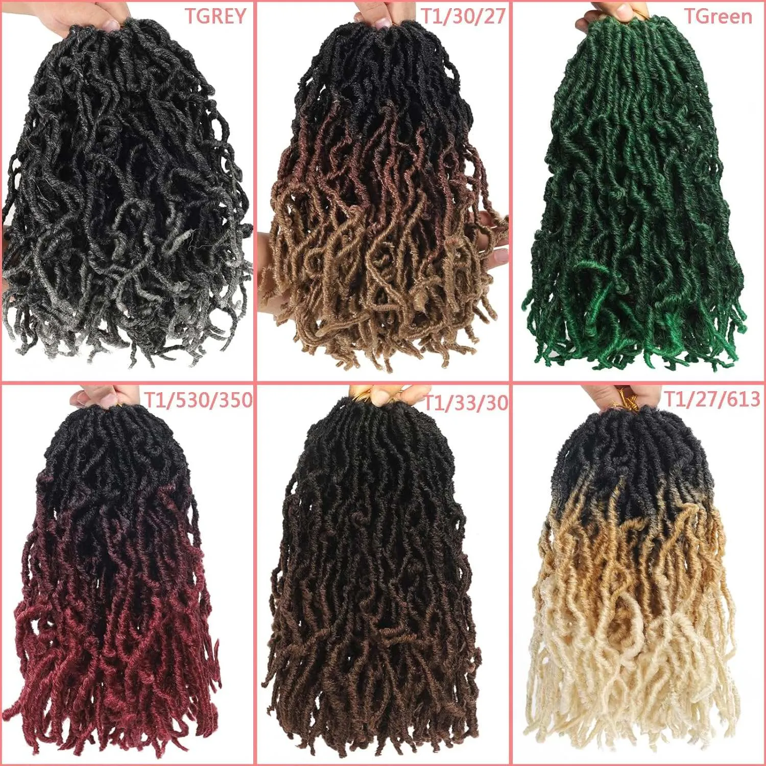 8 Packs Short Faux Locs Crochet Hair - 120 Strands