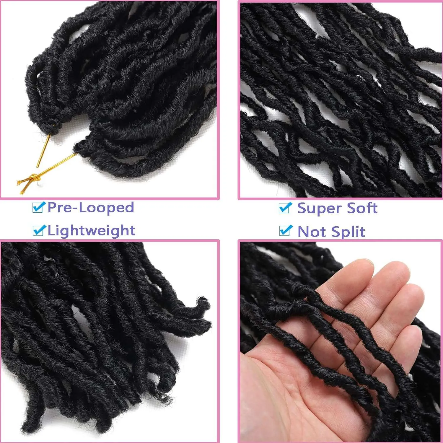 8 Packs Short Faux Locs Crochet Hair - 120 Strands