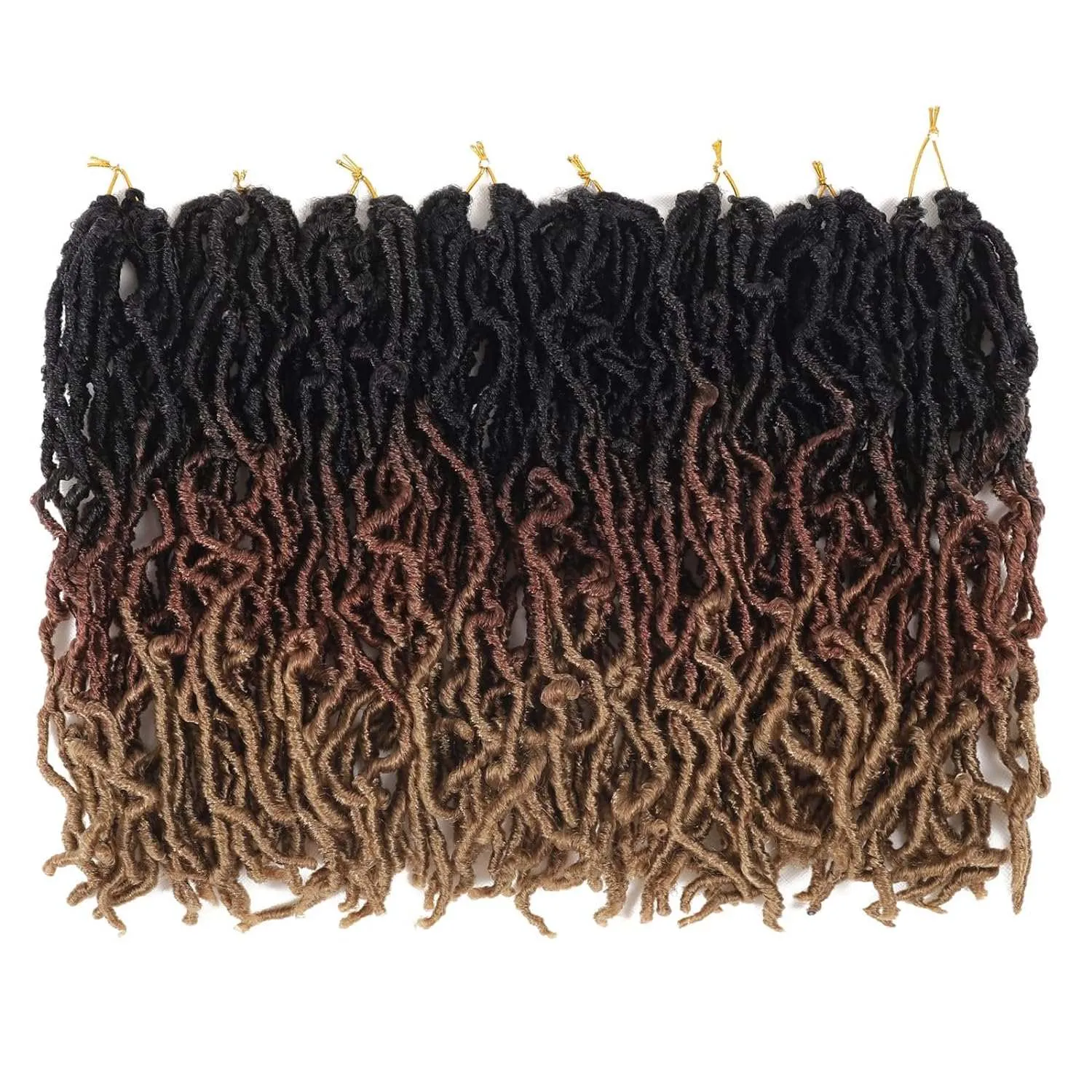 8 Packs Short Faux Locs Crochet Hair - 120 Strands