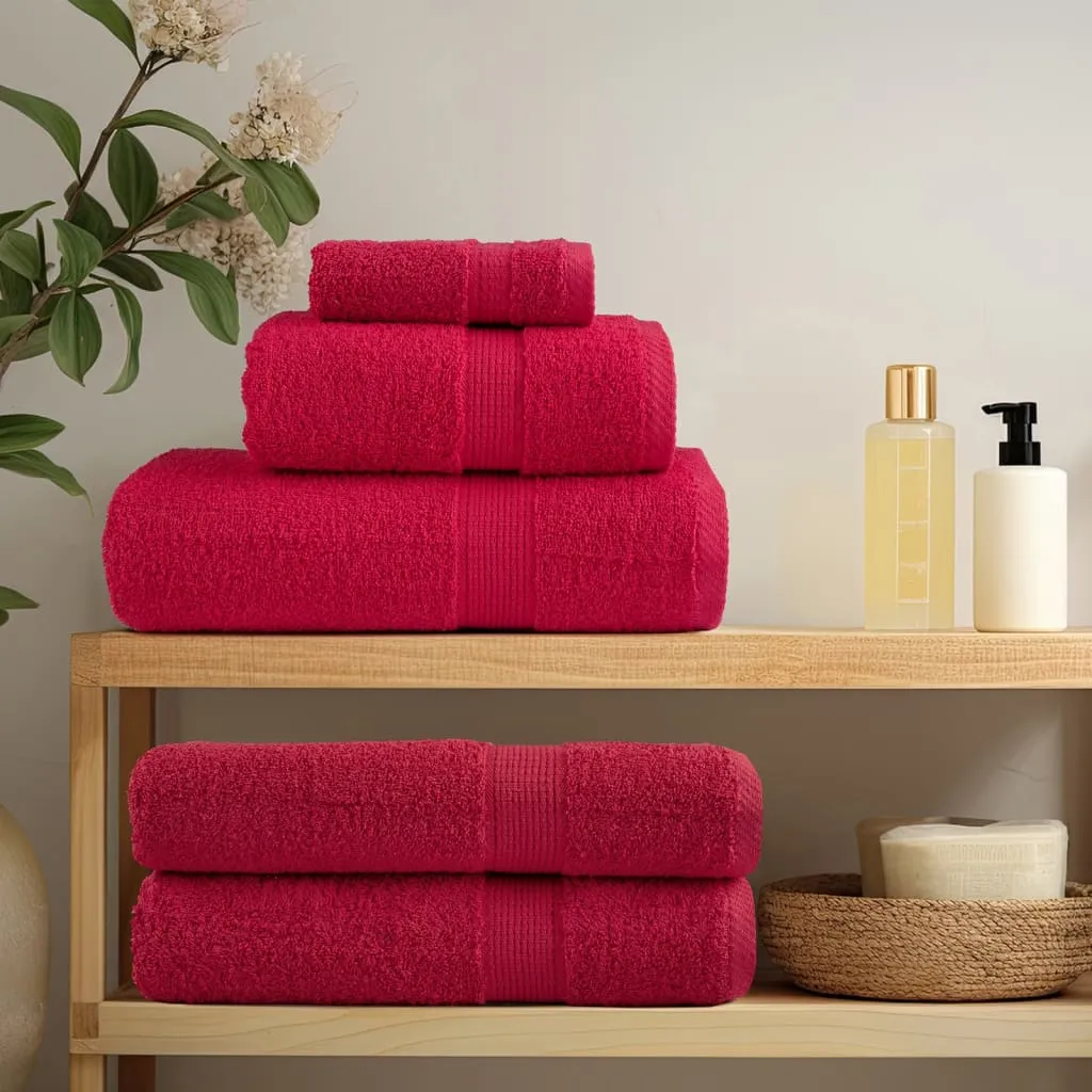 8 Piece Premium Towel Set Red 600 gsm 100% Cotton