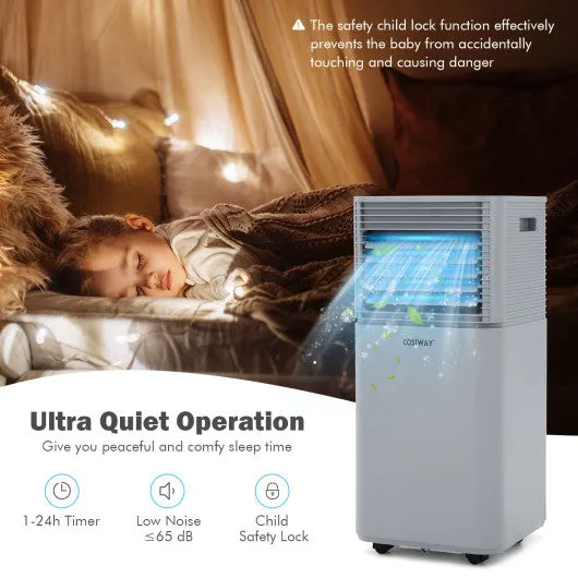 8000 BTU 3-in-1 Air Cooler with Dehumidifier and Fan Mode-Gray