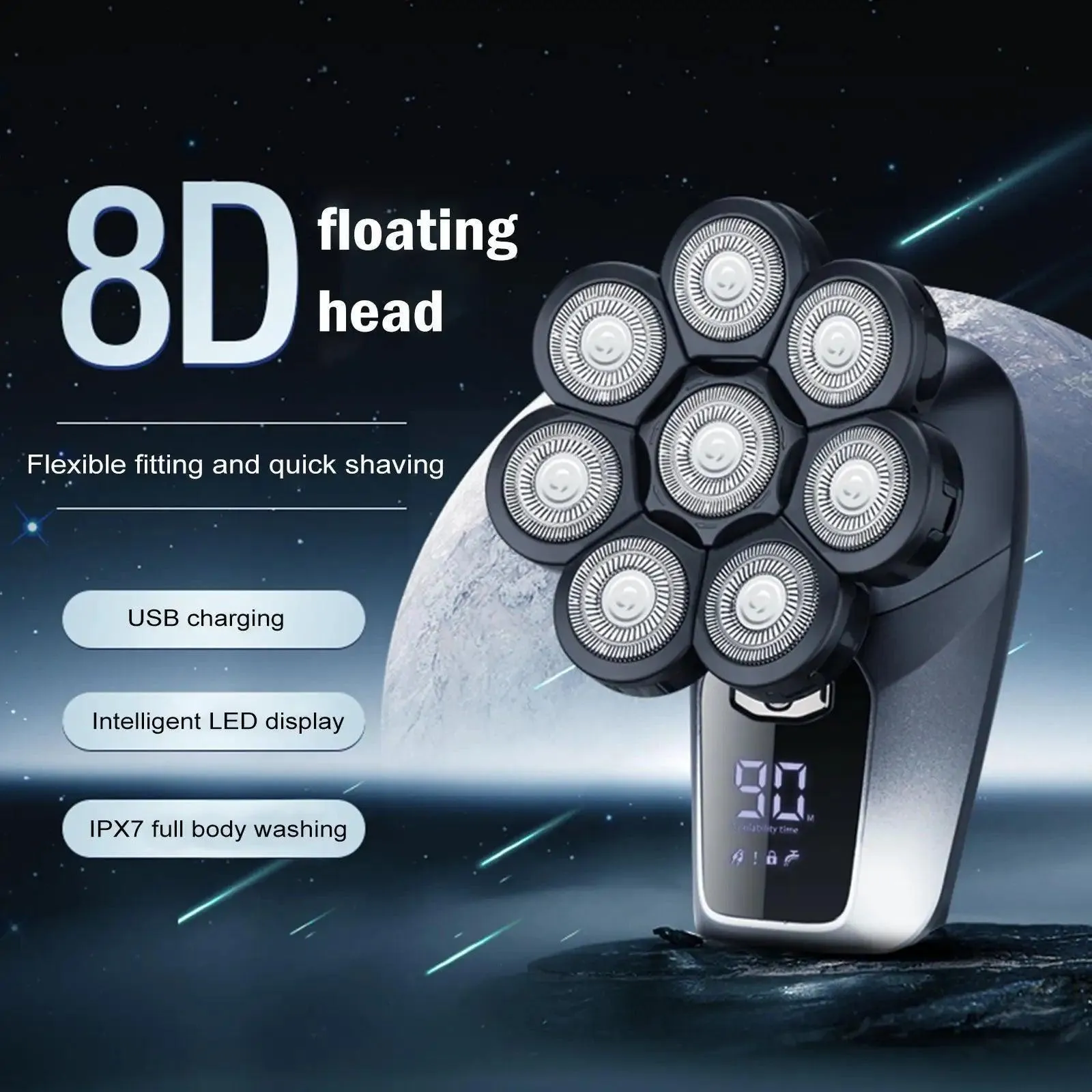 8D Face Head Electric Shavers For Bald Men Electric Bald Head Shaver