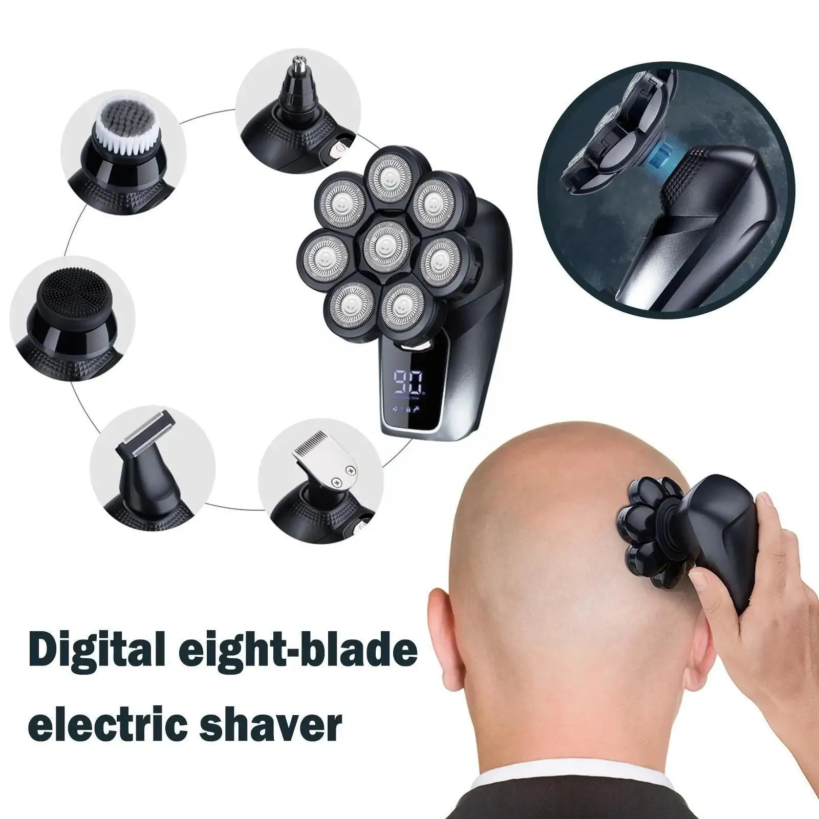 8D Face Head Electric Shavers For Bald Men Electric Bald Head Shaver