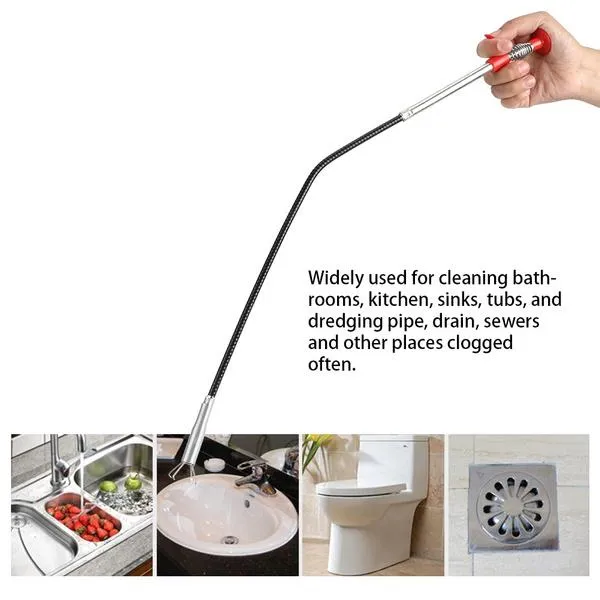 9127 Metal Wire Brush Hand Kitchen Sink Cleaning Hook Sewer Dredging Device (160 cm)