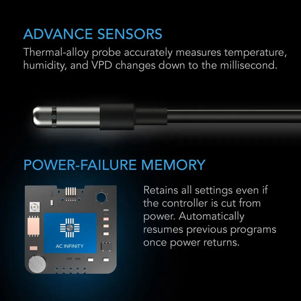 AC Infinity CONTROLLER 69 PRO  WIFI Eight Device Temp/Humidity/Cycle   Data App