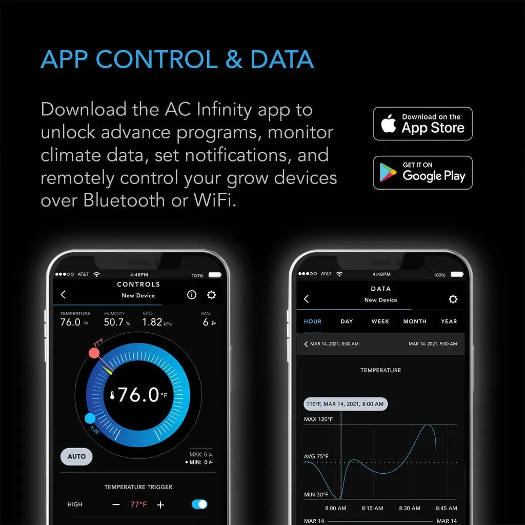 AC Infinity CONTROLLER 69 PRO  WIFI Eight Device Temp/Humidity/Cycle   Data App