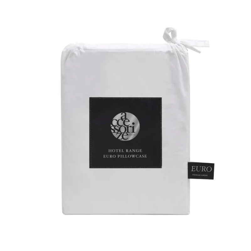 Accessorize Hotel Deluxe Cotton Piped White European Pillowcase