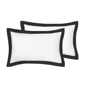 Accessorize Hotel Deluxe Cotton Tailored Pillowcases  - BLACK/WHITE