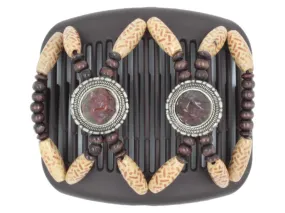 African Butterfly Hair Comb - Gemstone Brown 57