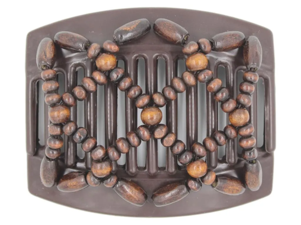 African Butterfly Thick Hair Comb - Ndebele Brown 120