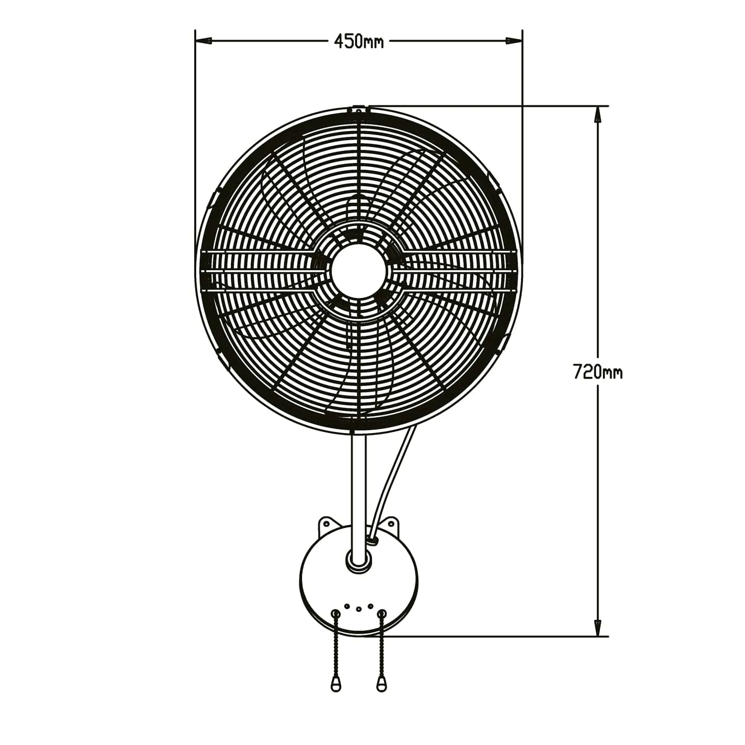 Airstream Matt Black Wall Fan