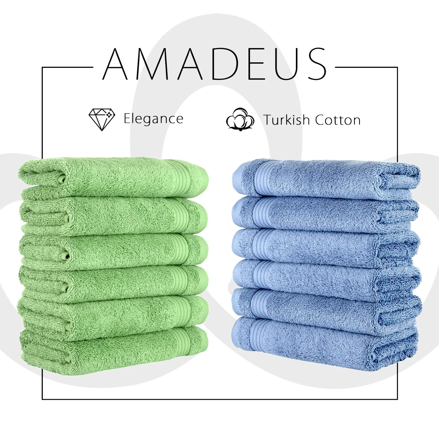 Amadeus Luxury Turkish Cotton Towel Collection 4Pc Bath Towel Set