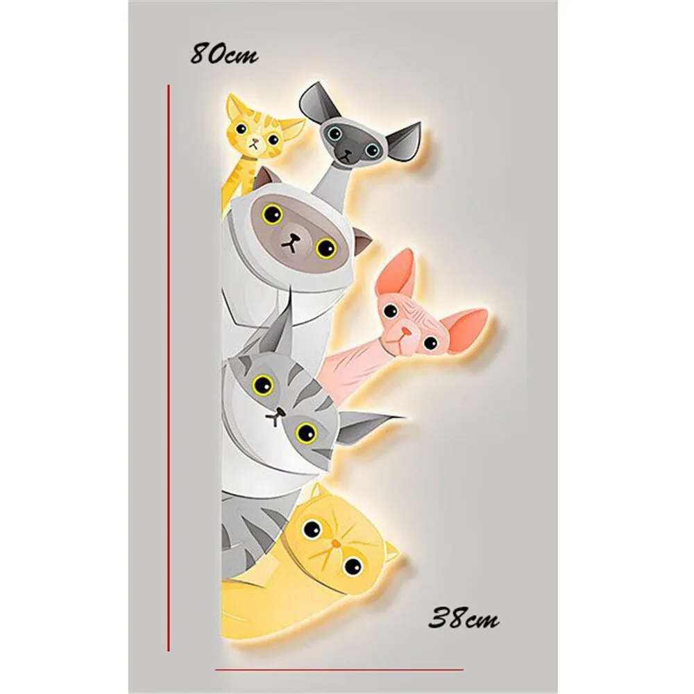 Animal Murals Led Wall Lamp With Plug Wire For Kids Room