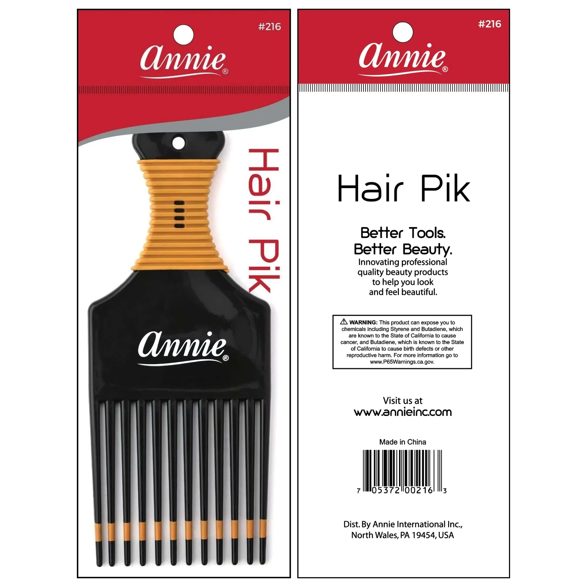 Annie Hair Pik Asst Color Two Tone