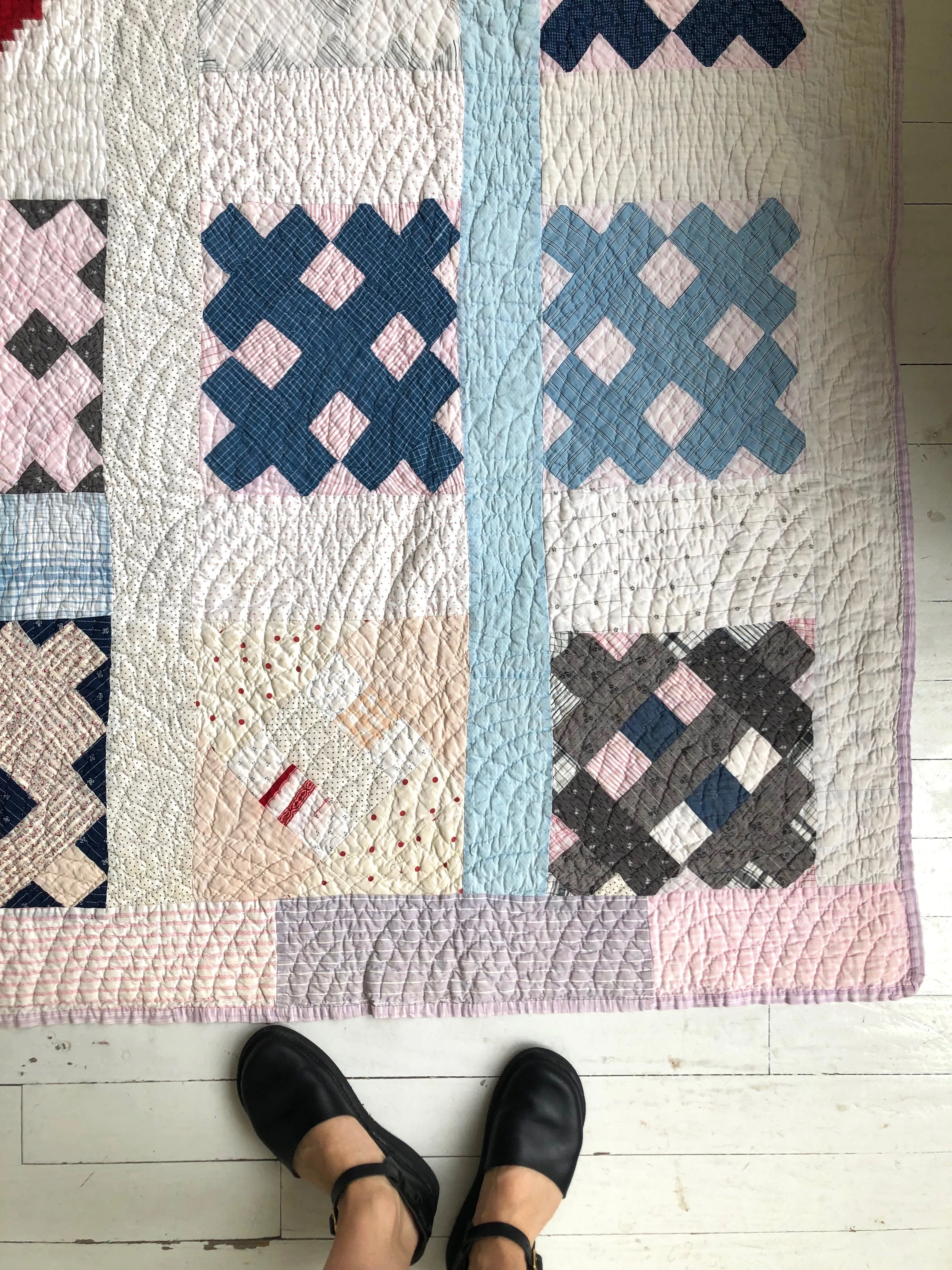 Antique 1900s Double T Quilt