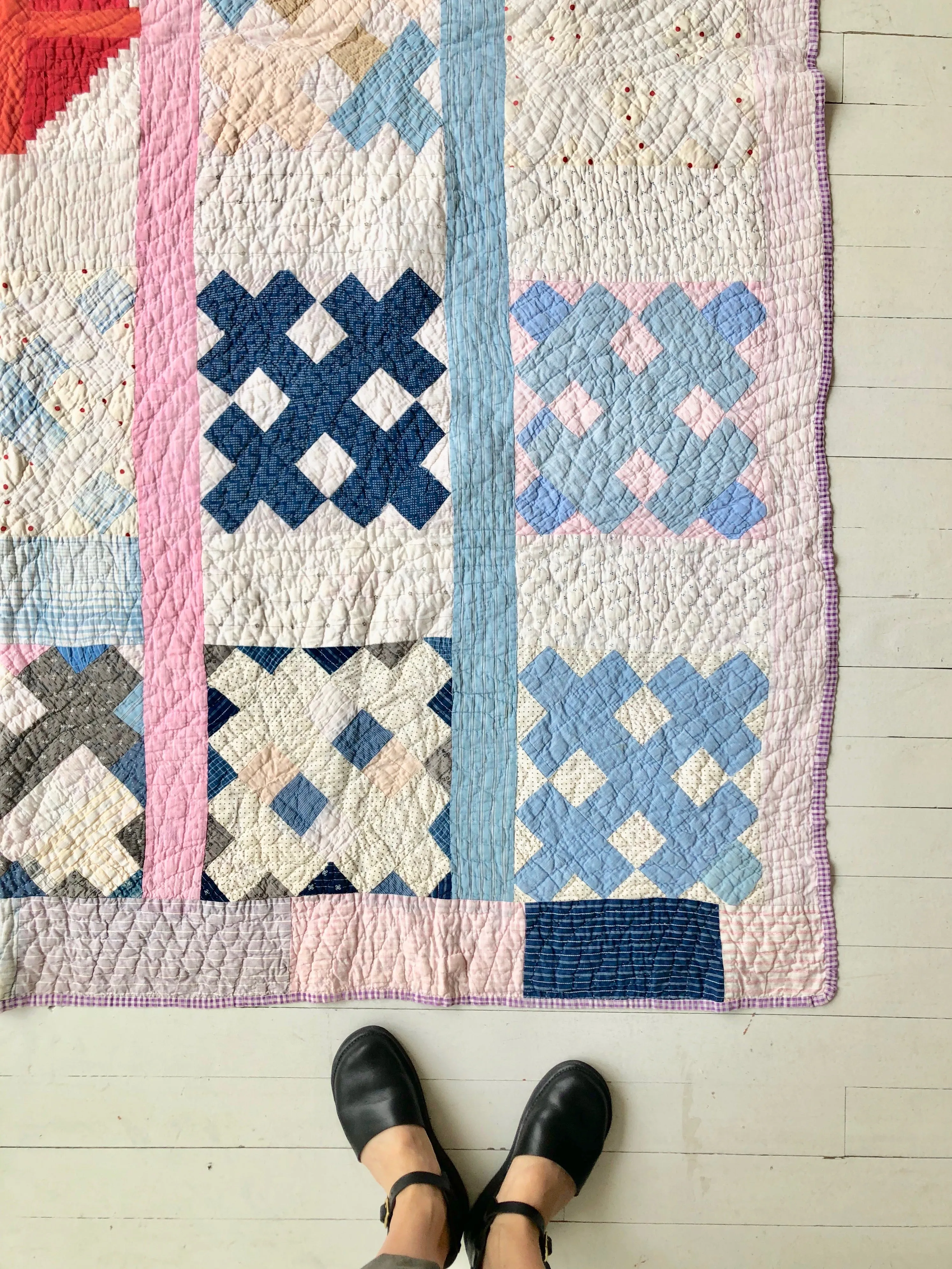 Antique 1900s Double T Quilt