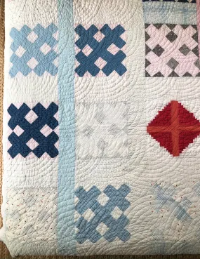 Antique 1900s Double T Quilt