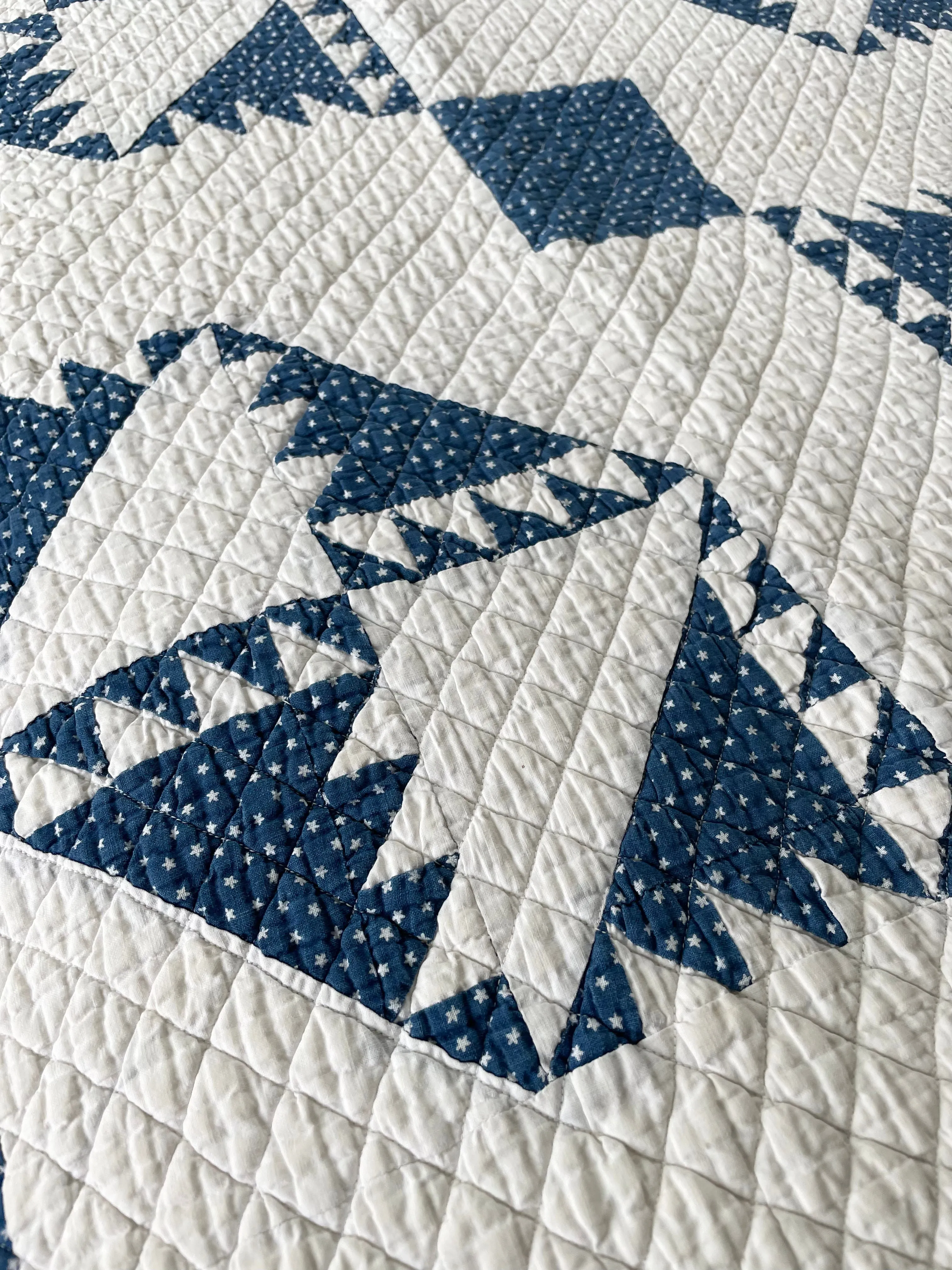 Antique Calico Sawtooth Quilt