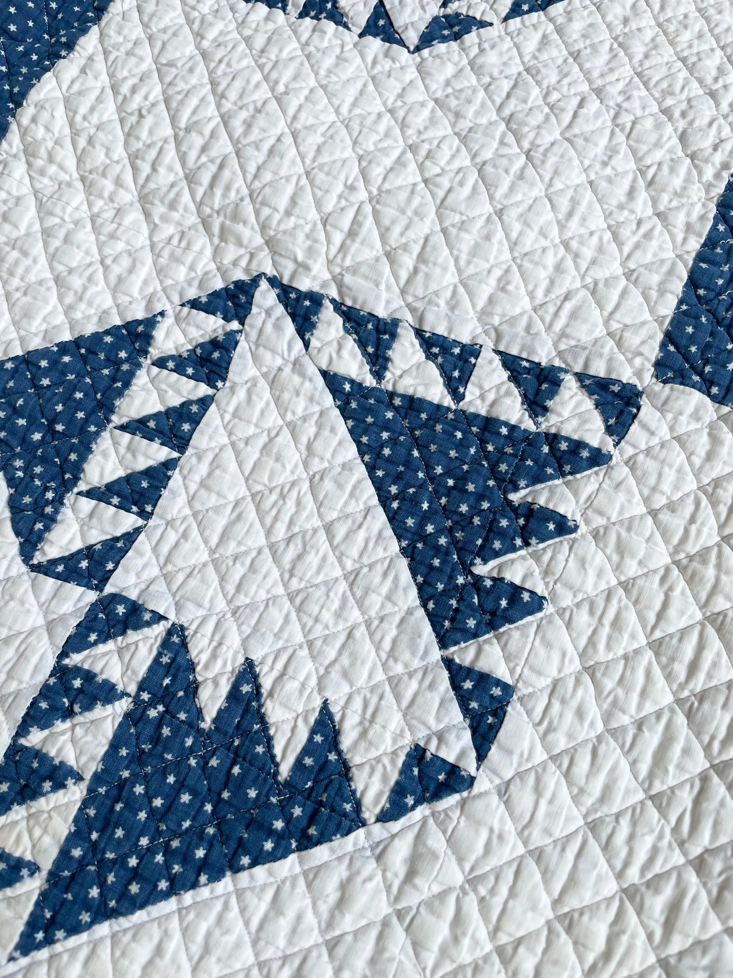 Antique Calico Sawtooth Quilt