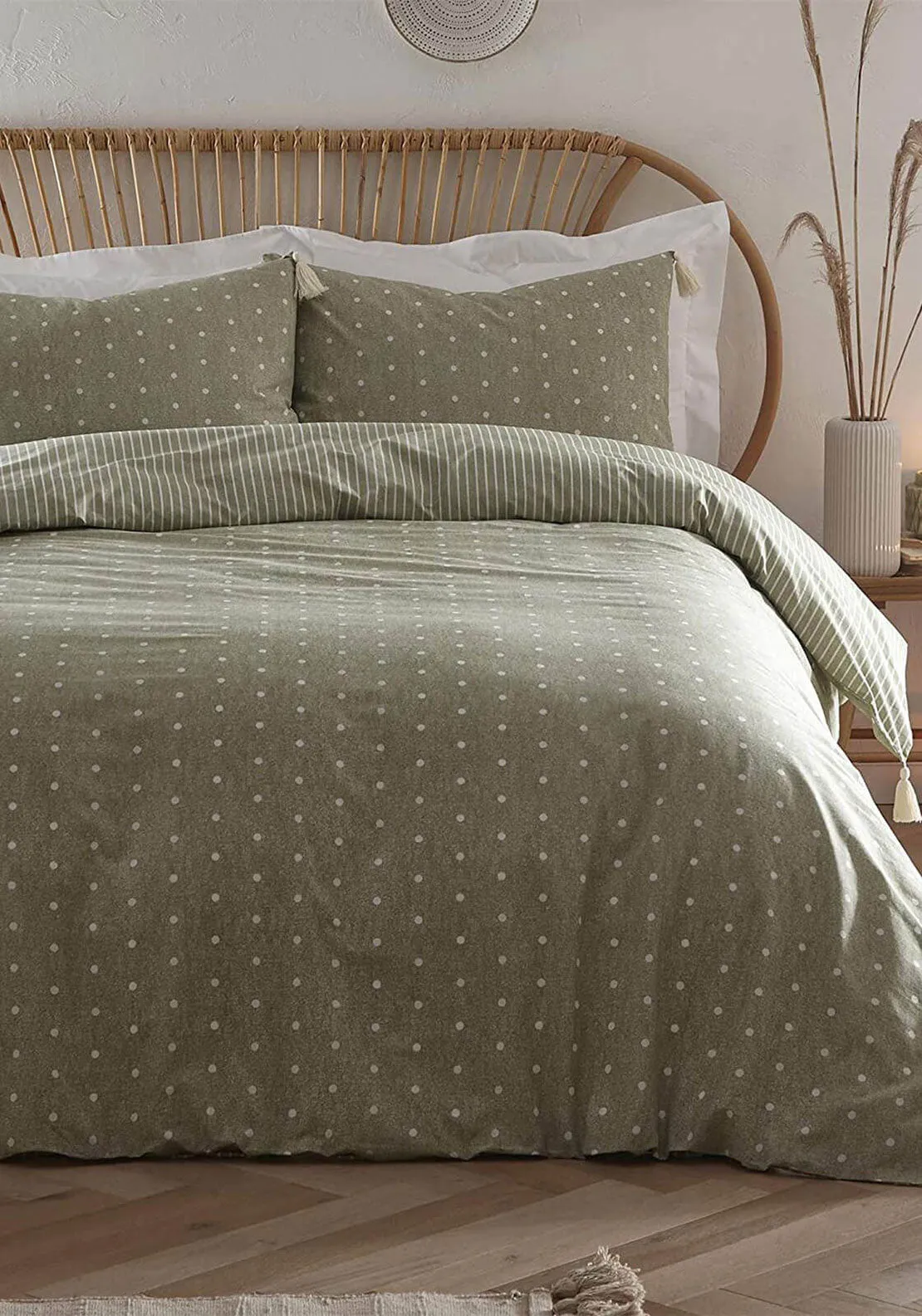 Appletree Trenton Spot Duvet Cover Set, Khaki