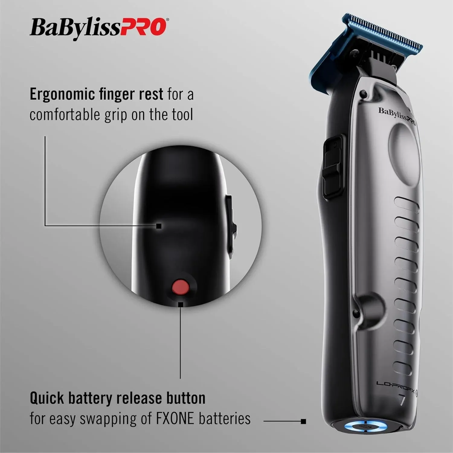 BABYLISSPRO MATTE SILVER FXONE LO-PROFX TRIMMER