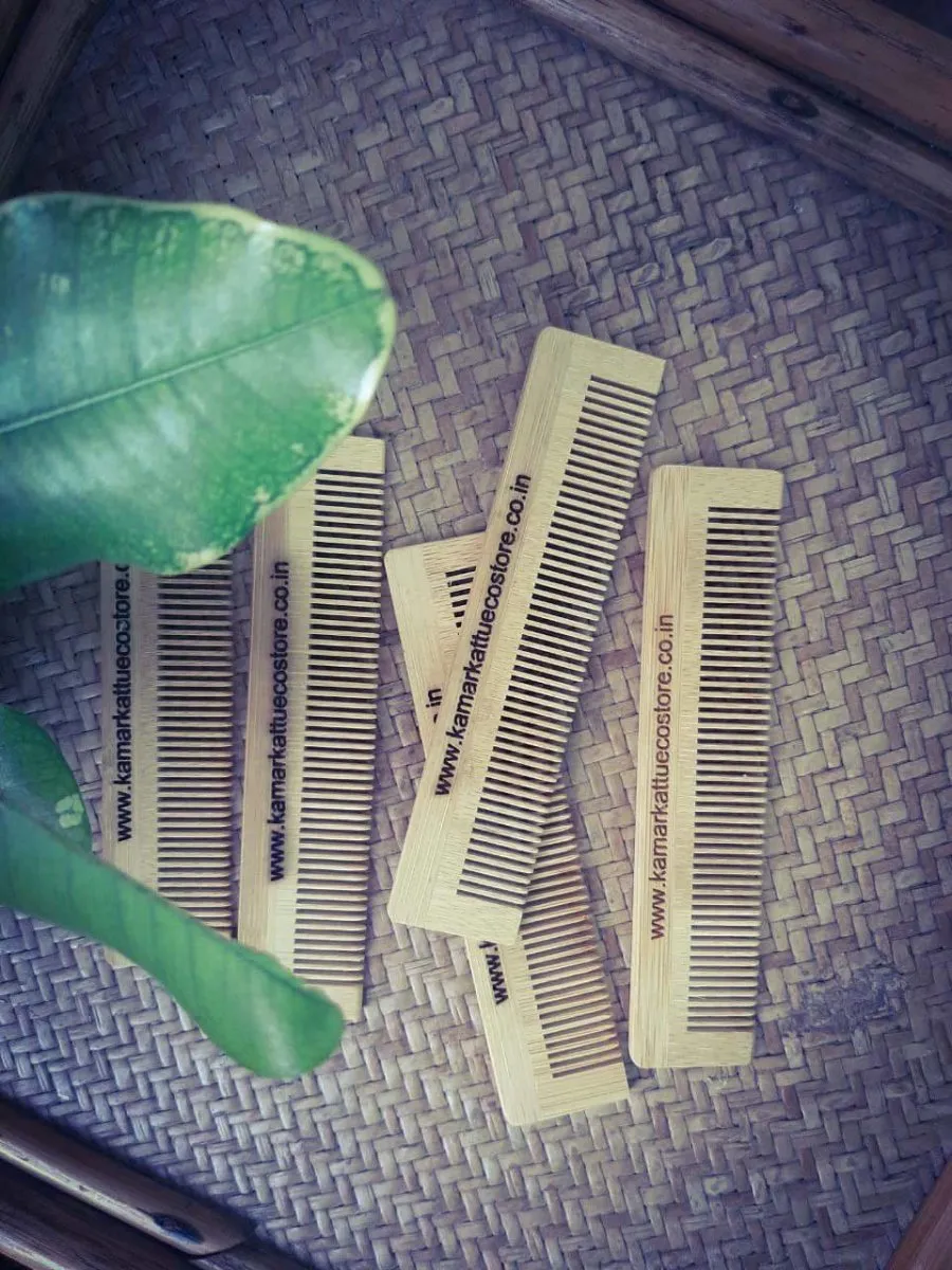 Bamboo Comb - For Healthy Scalp & Hair [Pack of 3]