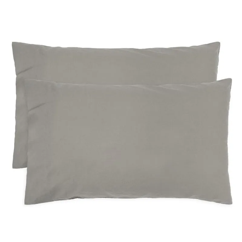 Bambury Temple Organic Cotton Grey Pillowcase Pair